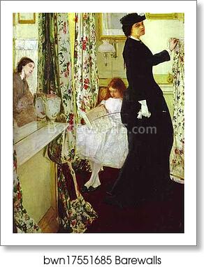 Harmony in Green and Rose: The Music Room by James Abbott Mcneill Whistler, Art Print