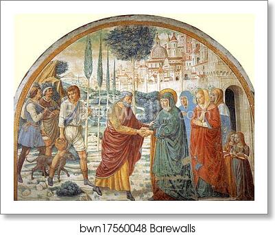 Tabernacle of the Visitation: Meeting at the Golden Gate by Benozzo Gozzoli, Art Print Tabernacle of the Visitation: Meeting at the Golden Gate by Benozzo Gozzoli, Art Print