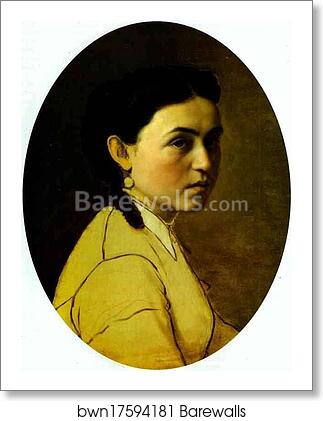 Portrait of Yelena Perova, née Scheins, The Artist's First Wife by Vasily Perov, Art Print Portrait of Yelena Perova, née Scheins, The Artist's First Wife by Vasily Perov, Art Print