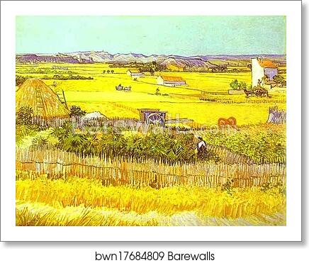 Harvest Landscape by Vincent Van Gogh, Art Print