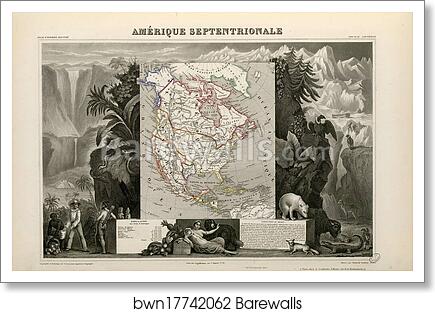 Amérique septentrionale by Victor Jules Levasseur, Art Print