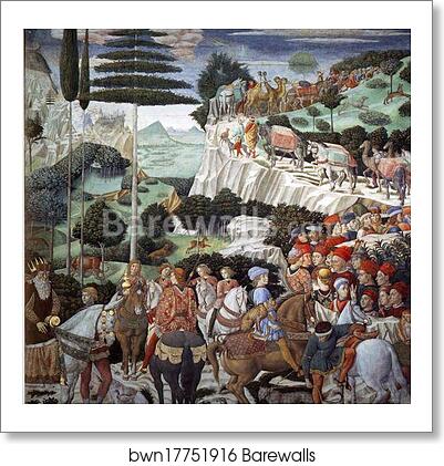 Procession of the Magus Caspar. Detail by Benozzo Gozzoli, Art Print Procession of the Magus Caspar. Detail by Benozzo Gozzoli, Art Print
