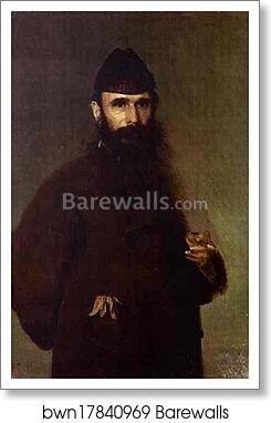 Portrait of the Artist Alexander Litovchenko by Ivan Kramskoy, Art Print