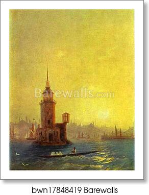 View of the Leander Tower in Constantinople by Ivan Aivazovsky, Art Print