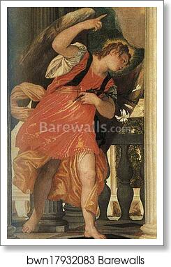 The Annunciation. Detail by Paolo Veronese, Art Print