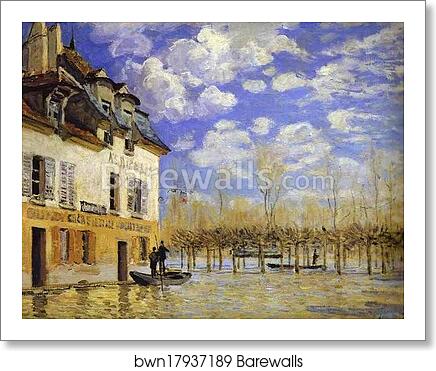 Boat in the Flood at Port-Marly by Alfred Sisley, Art Print