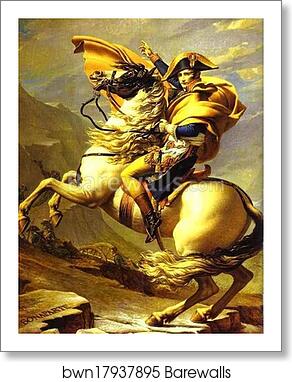 Bonaparte Crossing the St. Bernard Pass by Jacques-Louis David, Art Print