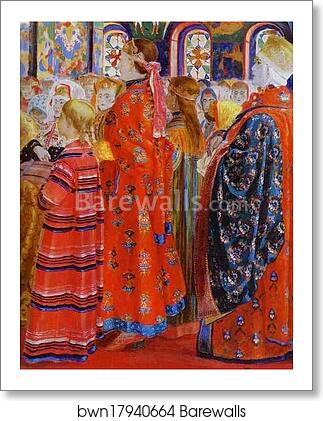 Russian Women of the XVII century in a Church. Detail by Andrey Ryabushkin, Art Print Russian Women of the XVII century in a Church. Detail by Andrey Ryabushkin, Art Print