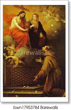 The Vision to St. Francis at Porziuncola by Bartolomé Esteban Murillo, Art Print The Vision to St. Francis at Porziuncola by Bartolomé Esteban Murillo, Art Print