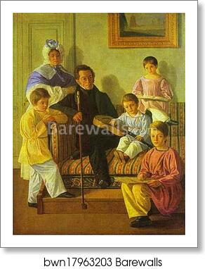 The Family Portrait of A. Bashilov with His and Count de Balman's Children by Evgraf Krendovsky, Art Print The Family Portrait of A. Bashilov with His and Count de Balman's Children by Evgraf Krendovsky, Art Print