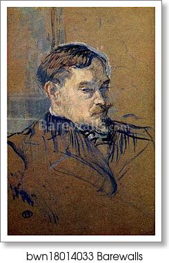 Portrait of M. Romain Coolus by Henri De Toulouse-Lautrec, Art Print Portrait of M. Romain Coolus by Henri De Toulouse-Lautrec, Art Print