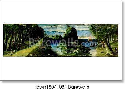 Hunting Scene with a View of the Black Sea by Niko Pirosmani, Art Print Hunting Scene with a View of the Black Sea by Niko Pirosmani, Art Print