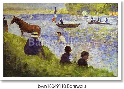 Horse and Boat (study for Bathers at Asnières) by Georges Seurat, Art Print Horse and Boat (study for Bathers at Asnières) by Georges Seurat, Art Print