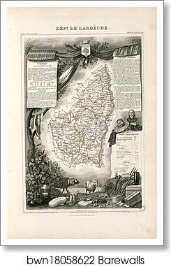 Dépt. de l'Ardèche (région du sud-est) by Victor Jules Levasseur, Art Print