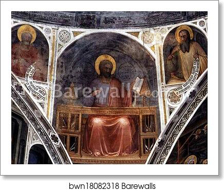 St Luke. Corner fresco by Giusto De’ Menabuoi, Art Print