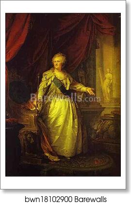 Portrait of Catherine II the Great by Johann Baptist Lampi The Elder, Art Print Portrait of Catherine II the Great by Johann Baptist Lampi The Elder, Art Print
