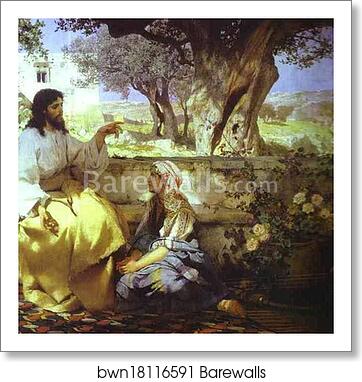 Christ in the House of Martha and Mary. Detail by Henryk Hector Siemiradzki, Art Print Christ in the House of Martha and Mary. Detail by Henryk Hector Siemiradzki, Art Print