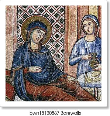 Nativity of the Virgin. Detail by Pietro Cavallini, Art Print Nativity of the Virgin. Detail by Pietro Cavallini, Art Print