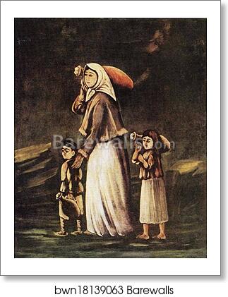 Peasant Woman with Children Goes for Water by Niko Pirosmani, Art Print Peasant Woman with Children Goes for Water by Niko Pirosmani, Art Print