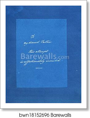 Dedication to Anna Atkins's father, John George Children by Anna Atkins, Art Print