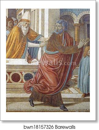 Tabernacle of the Visitation: Expulsion of Joachim from the Temple. Detail by Benozzo Gozzoli, Art Print Tabernacle of the Visitation: Expulsion of Joachim from the Temple. Detail by Benozzo Gozzoli, Art Print