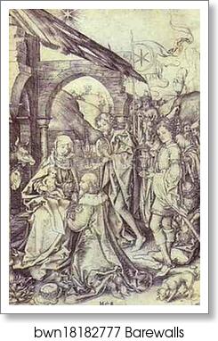 The Adoration of the Magi by Martin Schongauer, Art Print