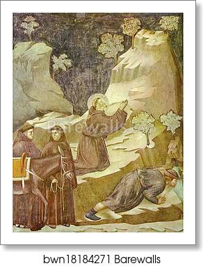 The Miracle of the Spring by Giotto, Art Print