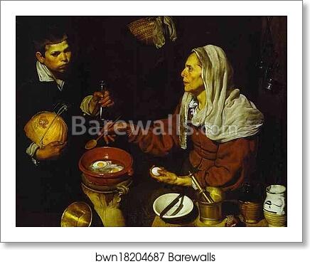 Old Woman Frying Eggs by Diego Velázquez, Art Print