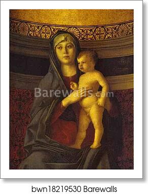 Frari Triptych. Madonna and Child. Detail by Giovanni Bellini, Art Print Frari Triptych. Madonna and Child. Detail by Giovanni Bellini, Art Print