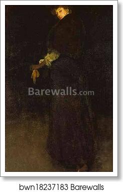 Arrangement in Black; The Lady in the Yellow Buskin - Portrait of Lady Archibald Campbell by James Abbott Mcneill Whistler, Art Print