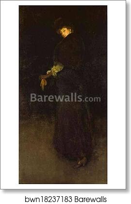Arrangement in Black; The Lady in the Yellow Buskin - Portrait of Lady Archibald Campbell by James Abbott Mcneill Whistler, Art Print Arrangement in Black; The Lady in the Yellow Buskin - Portrait of Lady Archibald Campbell by James Abbott Mcneill Whistler, Art Print