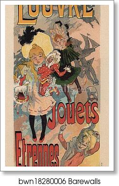Grands Magasins du Louvre by Jules Chéret, Art Print
