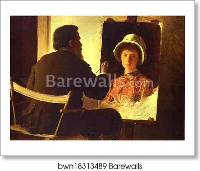 Ivan Kramskoy Working on Portrait of his Daughter by Ivan Kramskoy, Art Print Ivan Kramskoy Working on Portrait of his Daughter by Ivan Kramskoy, Art Print