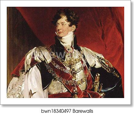 George IV. Detail by Sir Thomas Lawrence, Art Print