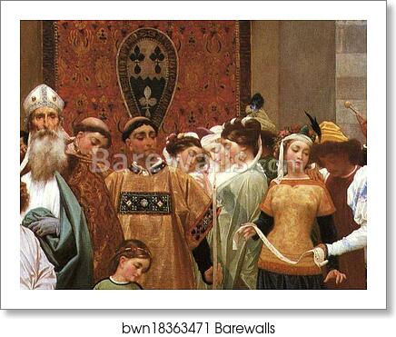 Cimabue's Celebrated Madonna is Carried in Procession through the Streets of Florence; in front of the Madonna, and Crowned with Laurels, walks CImabue Himself, with his Pupil Giotto; behind It Arnolfo Di Lapo, Gaddo Gaddi, Andrea Tafi, Niccola Pisano, Bu by Frederick Leighton, Art Print