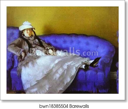 Portrait of Mme. Manet on a Blue Sofa by Edouard Manet, Art Print Portrait of Mme. Manet on a Blue Sofa by Edouard Manet, Art Print
