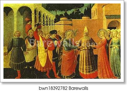 Annunciation. The Wedding of the Virgin by Fra Angelico, Art Print