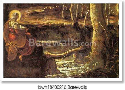 St. Mary of Egypt. Detail by Jacopo Robusti, Called Tintoretto, Art Print