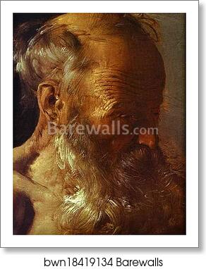 Repenting of St. Jerome. Detail by Georges De La Tour, Art Print Repenting of St. Jerome. Detail by Georges De La Tour, Art Print