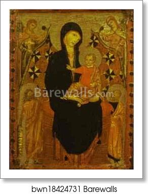 Madonna and Child with the Baptist and St. Peter by Cimabue, Art Print