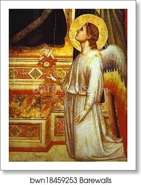 Madonna and Child Enthroned with Saints (Ognissanti Madonna). Detail by Giotto, Art Print Madonna and Child Enthroned with Saints (Ognissanti Madonna). Detail by Giotto, Art Print