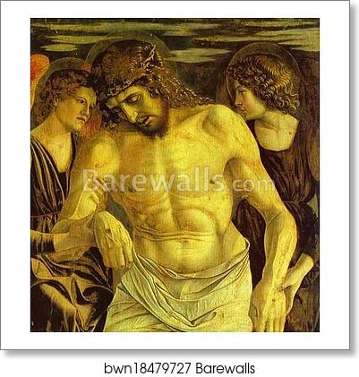 Dead Christ Between Two Angels (Panel of St. Vincent Ferrar Polyptych) by Giovanni Bellini, Art Print Dead Christ Between Two Angels (Panel of St. Vincent Ferrar Polyptych) by Giovanni Bellini, Art Print