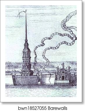 View of St. Petersburg. Detail: SS. Peter and Paul Fortress, Bell-Tower of SS. Peter and Paul Cathedral by Alexey Zubov, Art Print View of St. Petersburg. Detail: SS. Peter and Paul Fortress, Bell-Tower of SS. Peter and Paul Cathedral by Alexey Zubov, Art Print