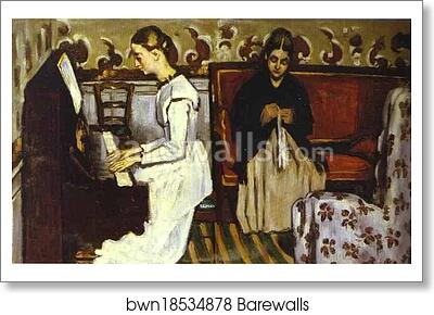 Girl at the Piano (Overture to Tannhäuser). Portrait of the Artist's Sister and Mother by Paul Cézanne, Art Print Girl at the Piano (Overture to Tannhäuser). Portrait of the Artist's Sister and Mother by Paul Cézanne, Art Print