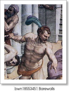 Martyrdom of St. Lawrence. Detail by Agnolo Bronzino, Art Print
