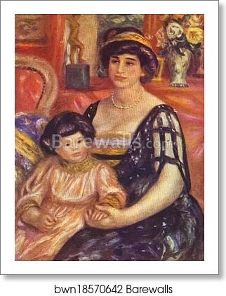 Portrait of Madame Duberville with Her Son Henri by Pierre-Auguste Renoir, Art Print Portrait of Madame Duberville with Her Son Henri by Pierre-Auguste Renoir, Art Print