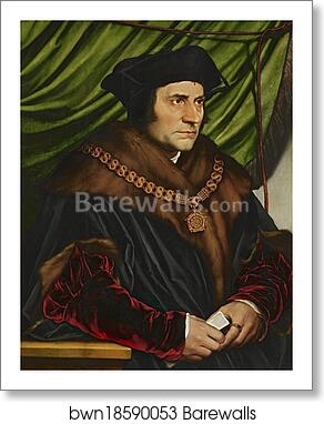 Sir Thomas More by Hans Holbein The Younger, Art Print