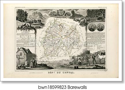 Dépt. du Cantal (région du sud) by Victor Jules Levasseur, Art Print