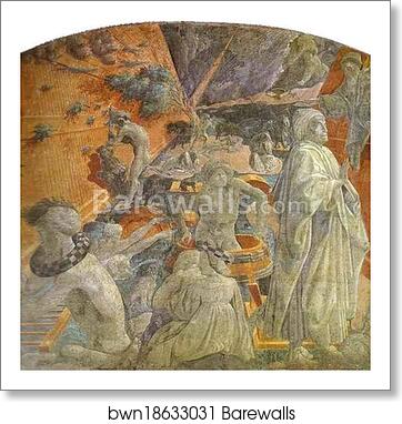 The Deluge. Detail. . Detail by Paolo Uccello, Art Print
