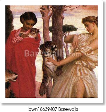The Syracusan Bride leading WIld Animals in Procession to the Temple of Diana. Detail by Frederick Leighton, Art Print